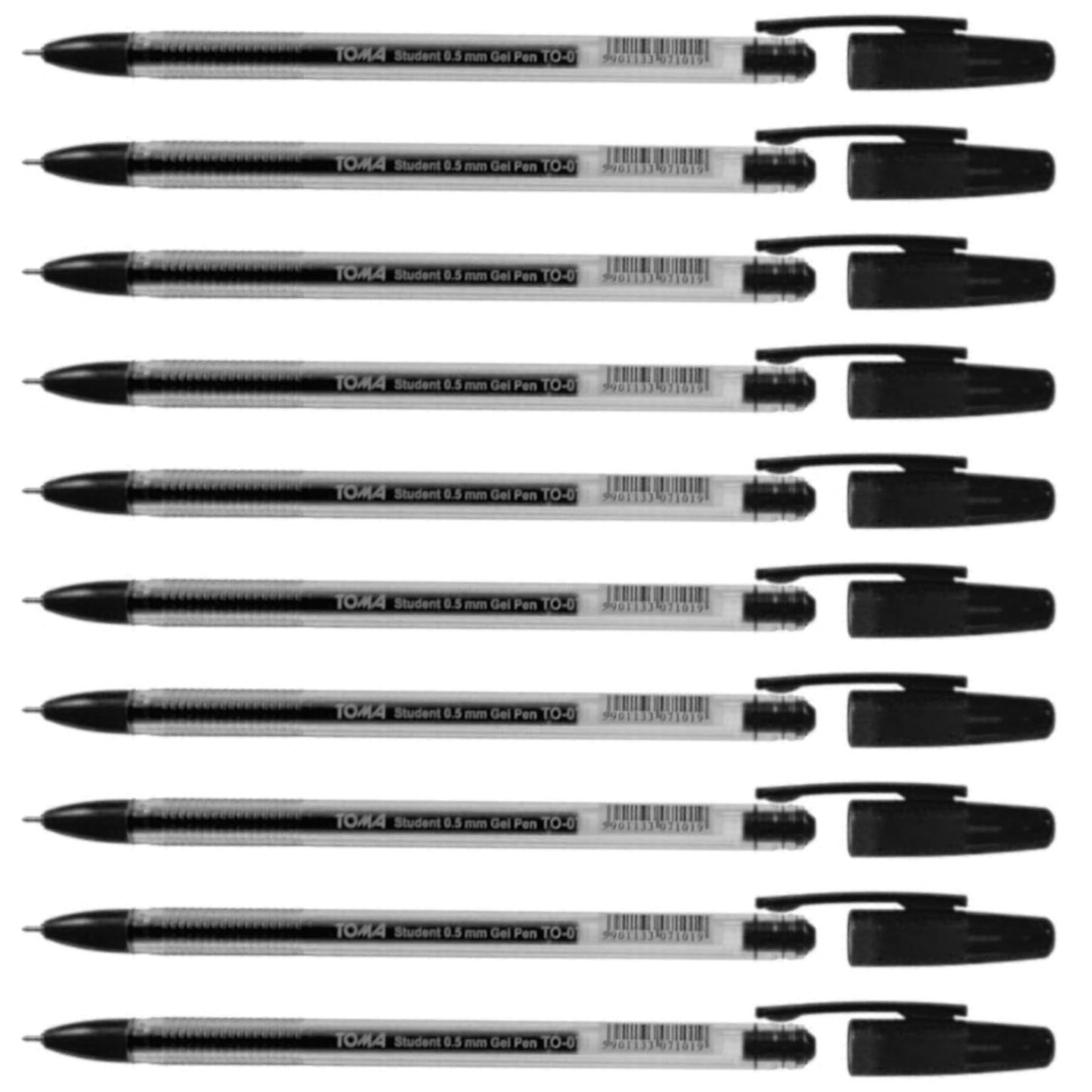 Ballpoint Pens, Gel Ink Ballpoint Pens, Smudge Free, Extra Fine Point 0.5 mm, Ideal for School, Office (Black, 10 Pens)