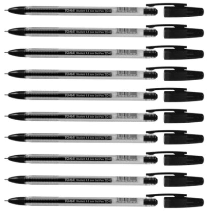 Ballpoint Pens, Gel Ink Ballpoint Pens, Smudge Free, Extra Fine Point 0.5 mm, Ideal for School, Office (Black, 10 Pens)