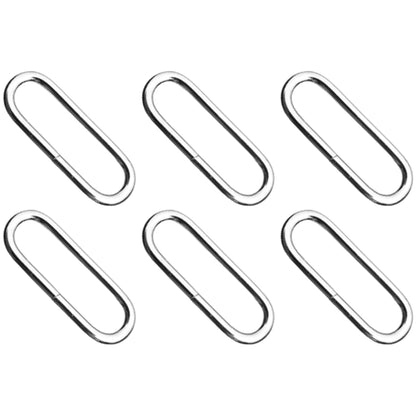 6 Pcs Buckles Set for 40 mm / 1.57" Webbing Strap, 6 x Oval Loops, Metal, Silver, Bag Making, Accessories, Straps, DIY, Crafts