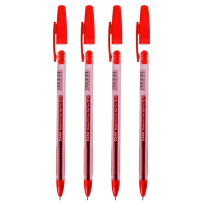 Ballpoint Pens, Gel Ink Ballpoint Pens, Smudge Free, Extra Fine Point 0.5 mm, Ideal for School, Office (Red, 4 Pens)