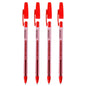 Ballpoint Pens, Gel Ink Ballpoint Pens, Smudge Free, Extra Fine Point 0.5 mm, Ideal for School, Office (Red, 4 Pens)