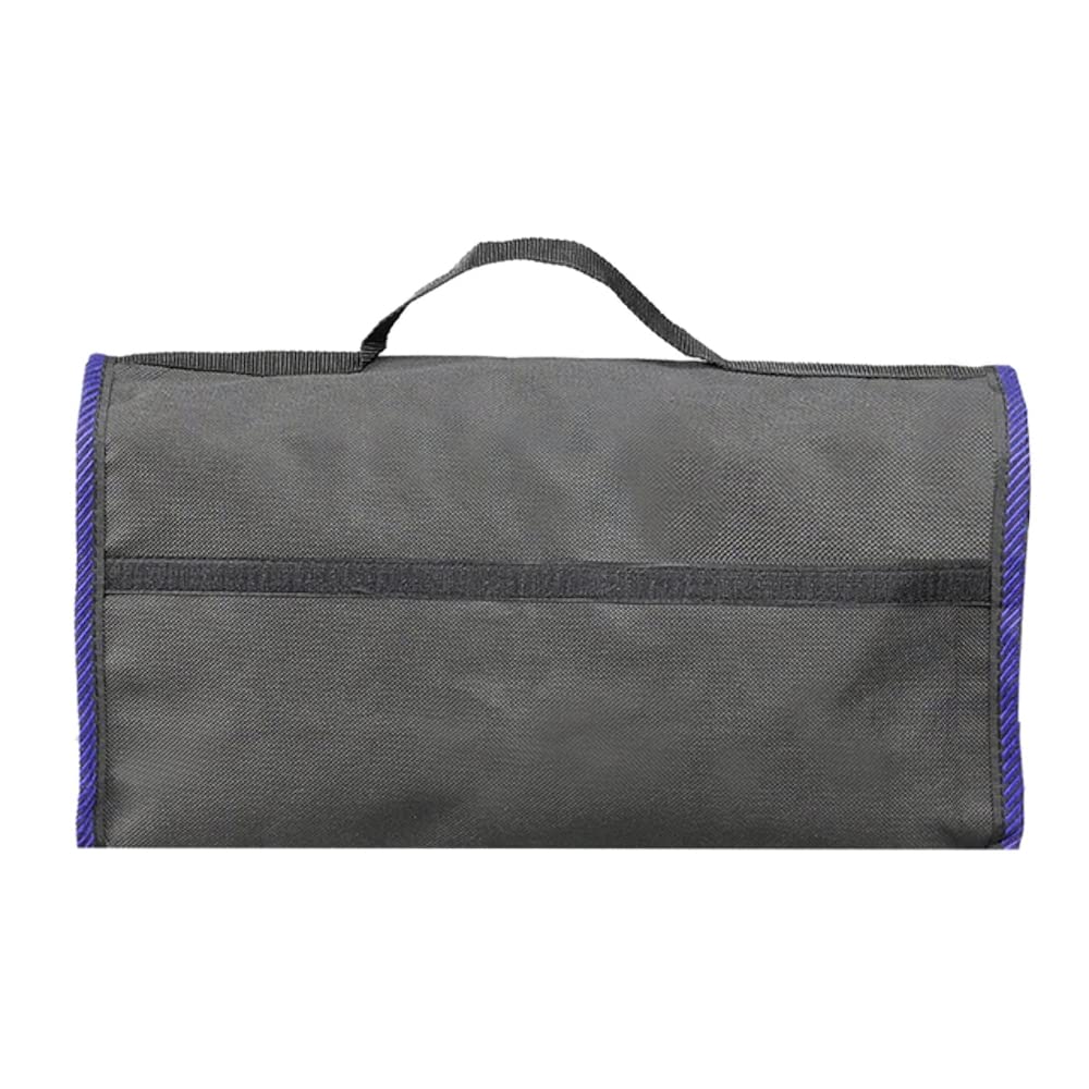Car Boot Organiser Bag Anti Slip Foldable for Boot Storage Case Tool Bag Boot Tidy Bag, Suitable for All Vehicles, Black & Blue (M)
