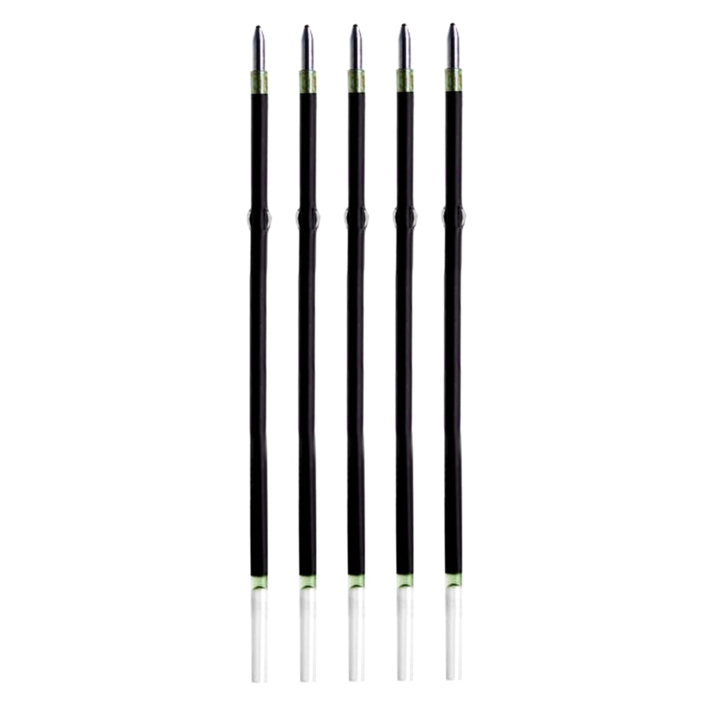 5 Pcs Ballpoint Pen Refills, Length 107 mm, Retractable Pen Refills, Smooth Writing, Smudge Free Ballpoint Pen Refills (Green)