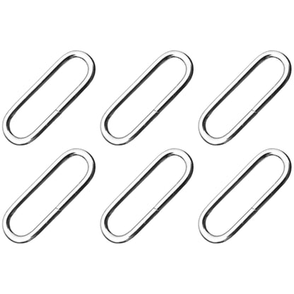 6 Pcs Buckles Set for 40 mm / 1.57" Webbing Strap, 6 x Oval Loops, Metal, Silver, Bag Making, Accessories, Straps, DIY, Crafts