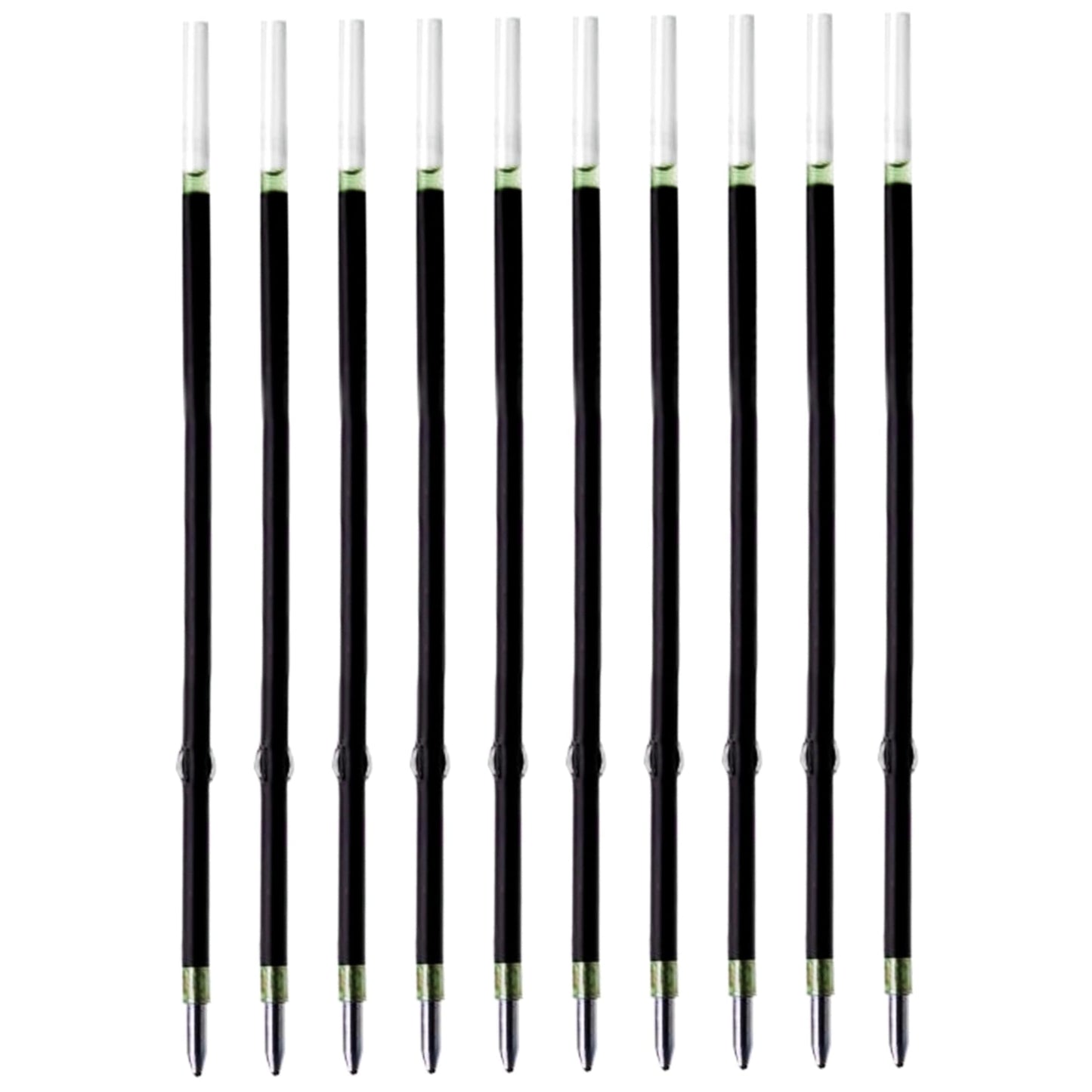 10 Pcs Ballpoint Pen Refills, Length 107 mm, Retractable Pen Refills, Smooth Writing, Smudge Free Ballpoint Pen Refills (Green)