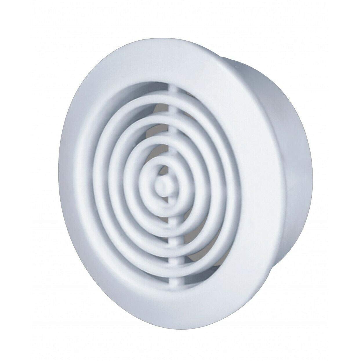 2 x White Round Air Vent Grille 45 mm / 52 mm Soffit Furniture Ventilation Cover