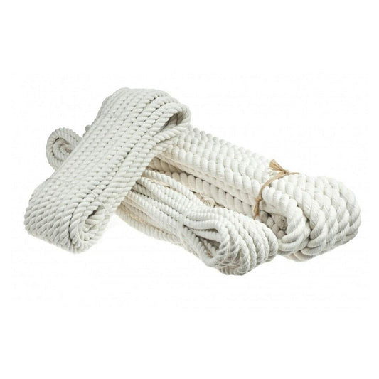 Cotton Rope, Natural Twisted Cotton Thread - 5 m / 16 ft of 20 mm Thick Soft for DIY Crafts, Decking Rope, Gardening, Bundling