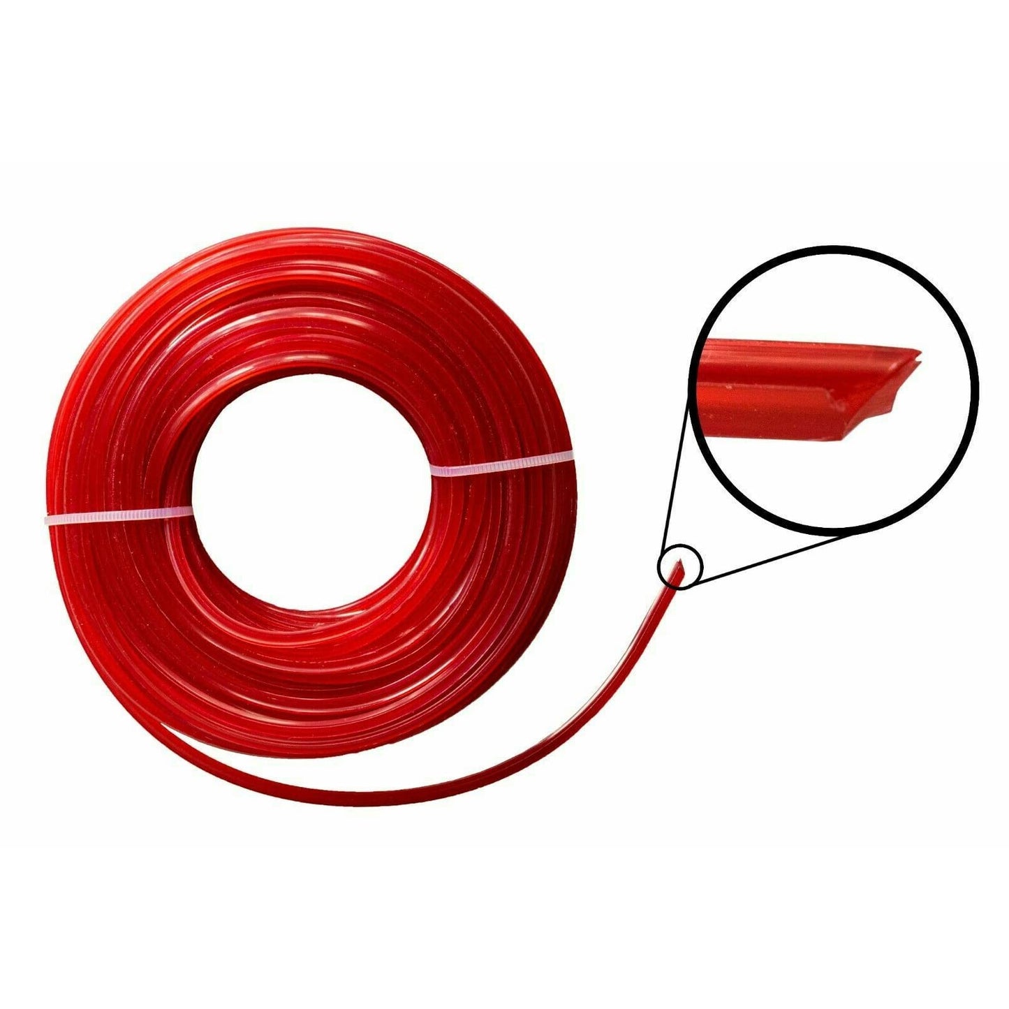 1.6 mm x 15 m Nylon Strimmer Trimmer Line Star Shaped Heavy Duty Brush Cutter Wire - Red