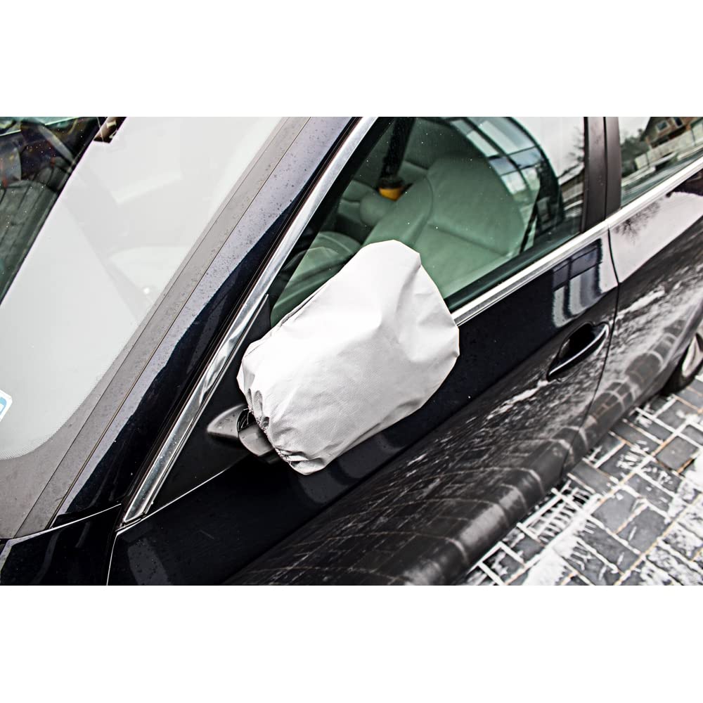 Set of Anti Snow Anti Frost Protection Covers for Car Wing Mirrors and Wiper Blades (Grey)
