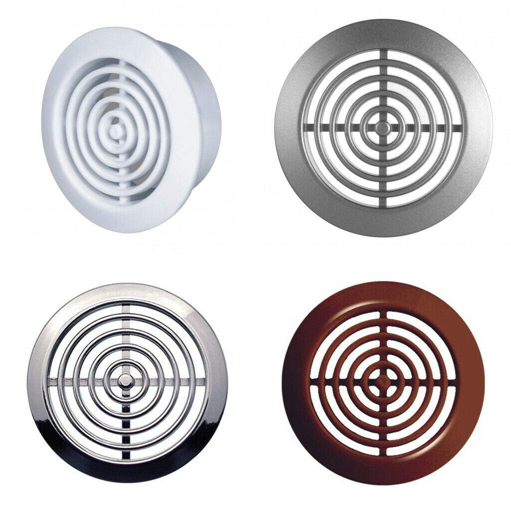 2 x White Round Air Vent Grille 45 mm / 52 mm Soffit Furniture Ventilation Cover