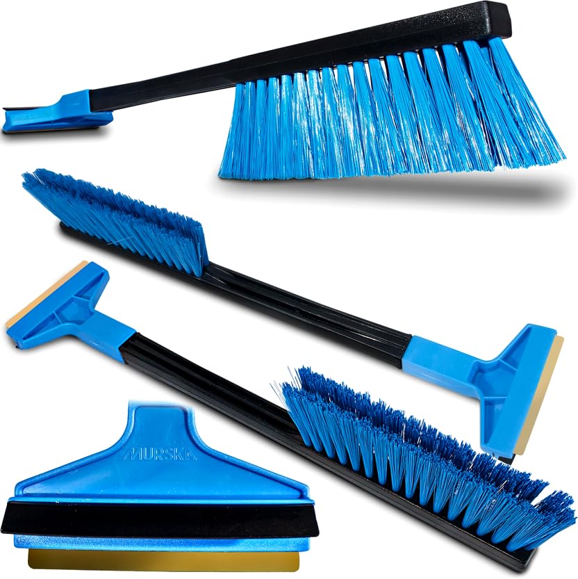 MURSKA ICE SCRAPER WITH BRUSH - Car Windscreen Ice Scraper & Brush - Frost Snow Window De-Icer for Car, Van (42 cm - 16" + Brush)