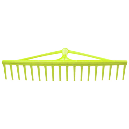 Plastic Garden Rake for Hay, Leaves, Lawn, 63 cm / 25 in with 18 Tins, Ideal Gardening Tool (No Handle)