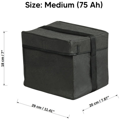 Car Battery Bag Pouch Cover Thermal Wrap Frost Protection Undersuit (Medium, 29 x 20 x 18 cm / 11.41 x 7.87 x 7 in - 75 Ah)