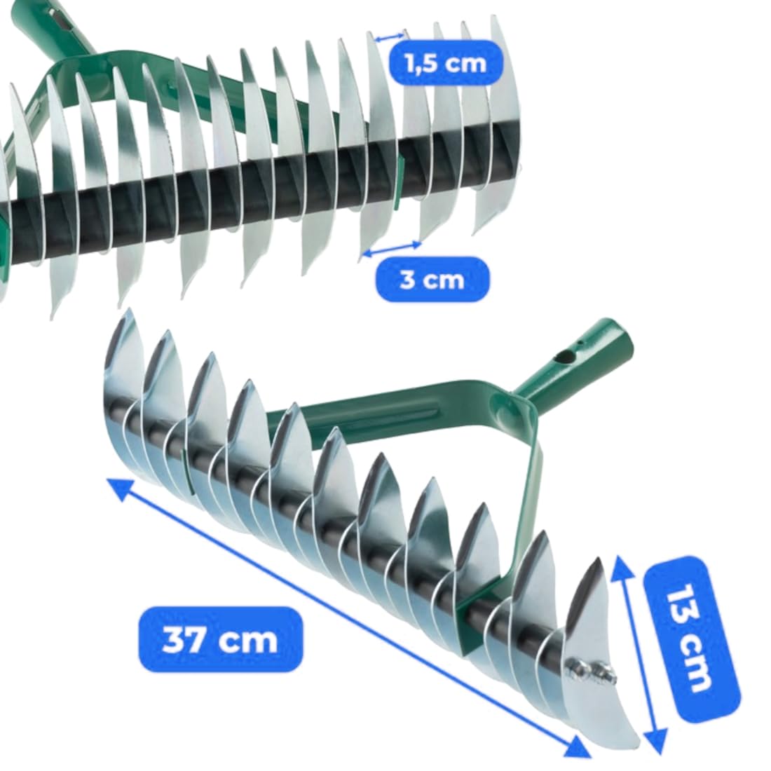 Lawn Aerator Scarifier with Handle, Effective Manual Lawn Grass Soil Maintenance, Hand Dethatching Rake, Moss Removal Garden Tool