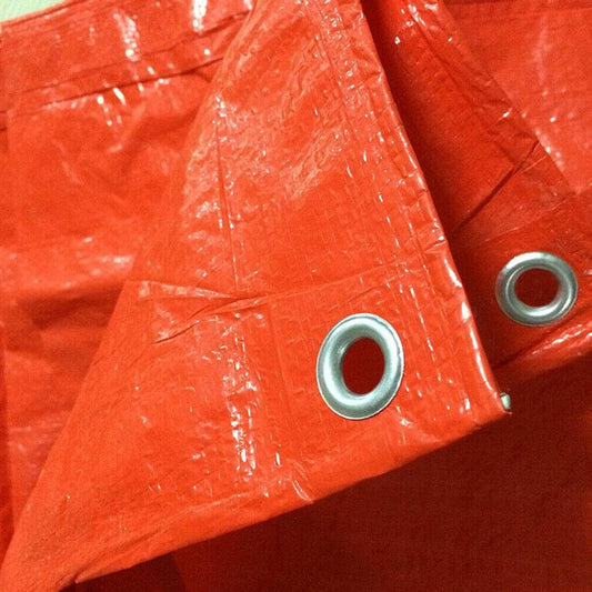 5 x 6 m Tarpaulin Cover - Orange 90GSM - Waterproof, Frost-Resistant, UV Protection, Multipurpose, Groundsheet