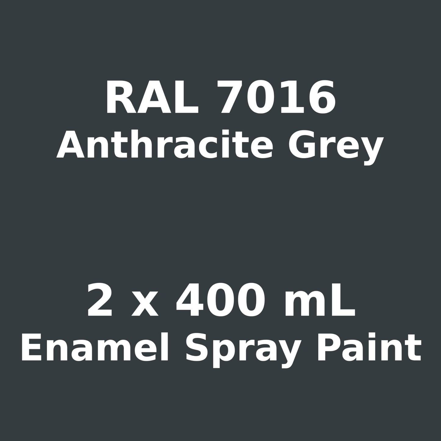 2 x 400 mL Anthracite Grey Spray Paint RAL 7016 - High Gloss Fast-Drying Universal Enamel for Wood, Metal, Plastic, Ceramics, Furniture, Bicycles, Crafts, DIY Projects, Indoor and Outdoor Use