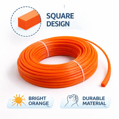 15 metres of Strong SQUARE Strimmer Brush Cutter Line (2.4 mm)