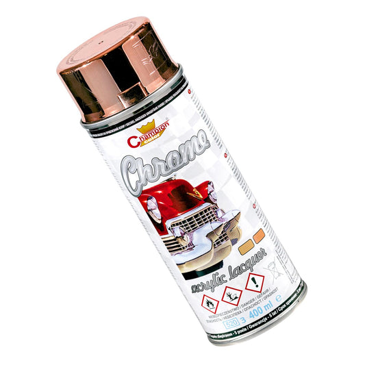 2 x 400 mL Copper Super Chrome Metallic Acrylic Spray Paint - High Gloss Decorative Finish for Art, DIY, Craft and Display Items - Even Coverage and Smooth Structure