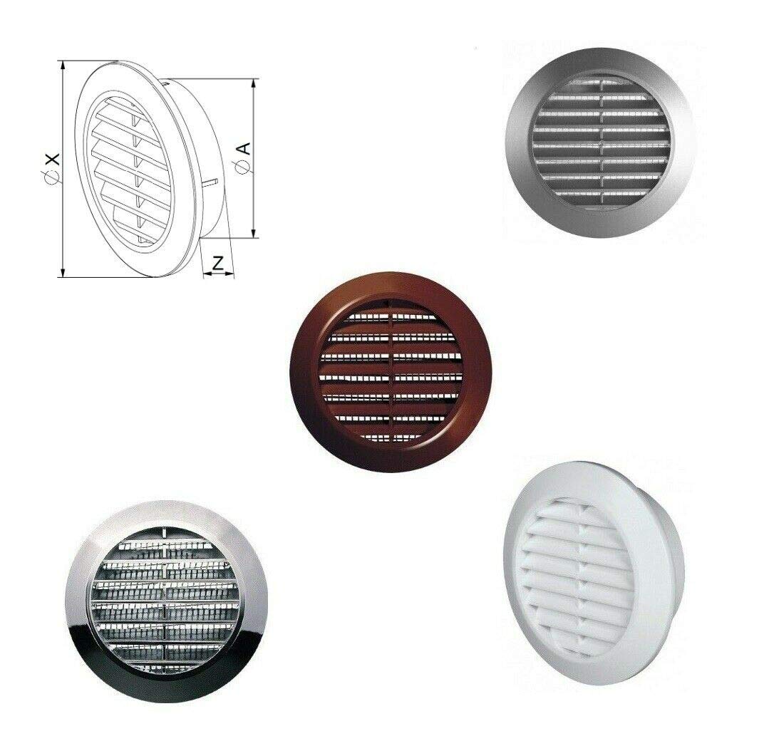 White Mini Round Air Vent Grille 70mm with Flange and Fly Screen Ventilation Cover