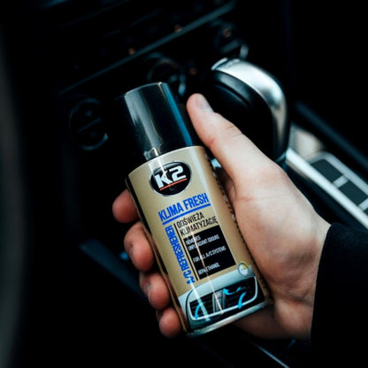 K2 Air Con Cleaner & Freshener Bundle - 500ml Foam & FRESH Lemon 150ml Bomb - Odour Eliminator for Car Air Conditioning