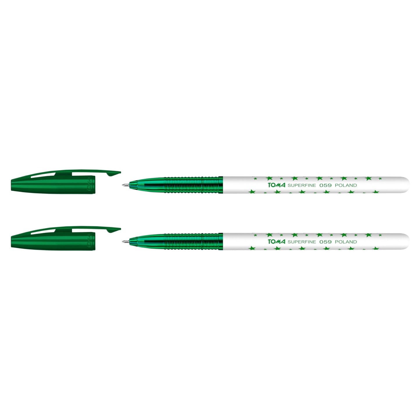 Ballpoint Pens, Smudge Free Ballpoint Pens, Extra Fine Point 0.5 mm, Ideal for School, Office, Everyday Use (Green, 2 Pens)