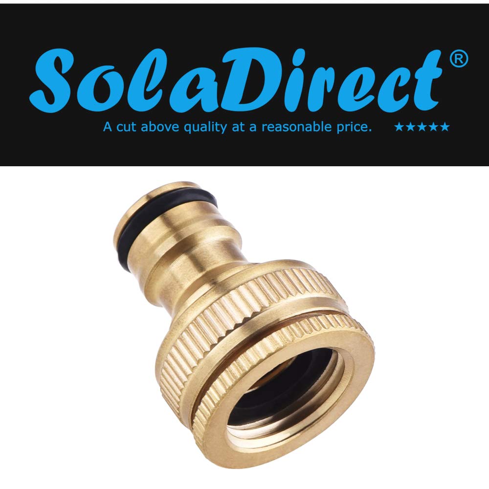 Brass Hose Quick Connector 1/2" to 3/4" Threaded Garden Hose Fitting Tap Adaptor