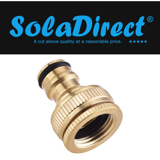 Brass Hose Quick Connector 1/2" to 3/4" Threaded Garden Hose Fitting Tap Adaptor