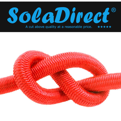 Red Bungee Cord - 5 m / 16 ft of 4 mm Bungee Rope, Shock Cord, Bungee Strap, Elastic Rope, Tie Down - Stretch at least 100%