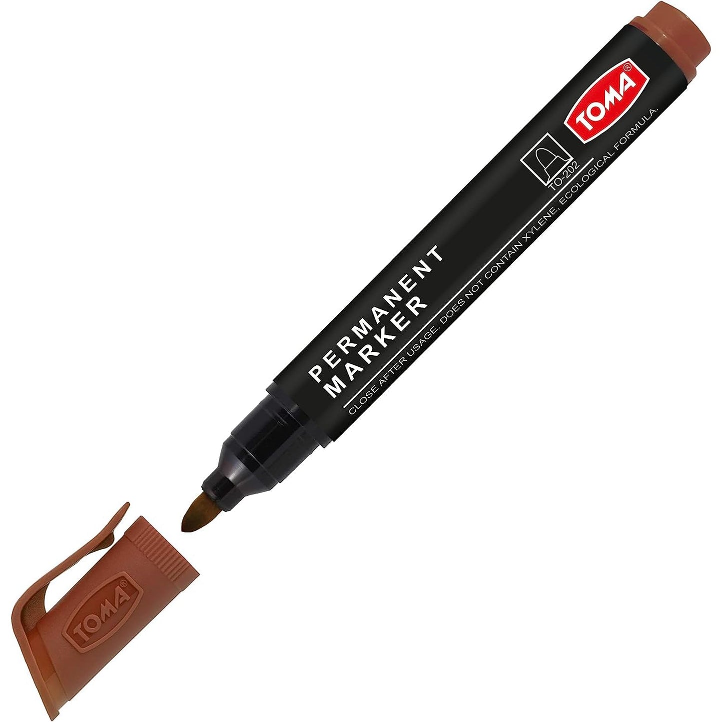 Brown Permanent Marker Pen - Waterproof 2.0 mm Fibre Tip - Durable Writing Marker for Cardboard, Plastic, Metal, Glass, Wood