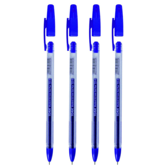 Ballpoint Pens, Gel Ink Ballpoint Pens, Smudge Free, Extra Fine Point 0.5 mm, Ideal for School, Office (Blue, 4 Pens)