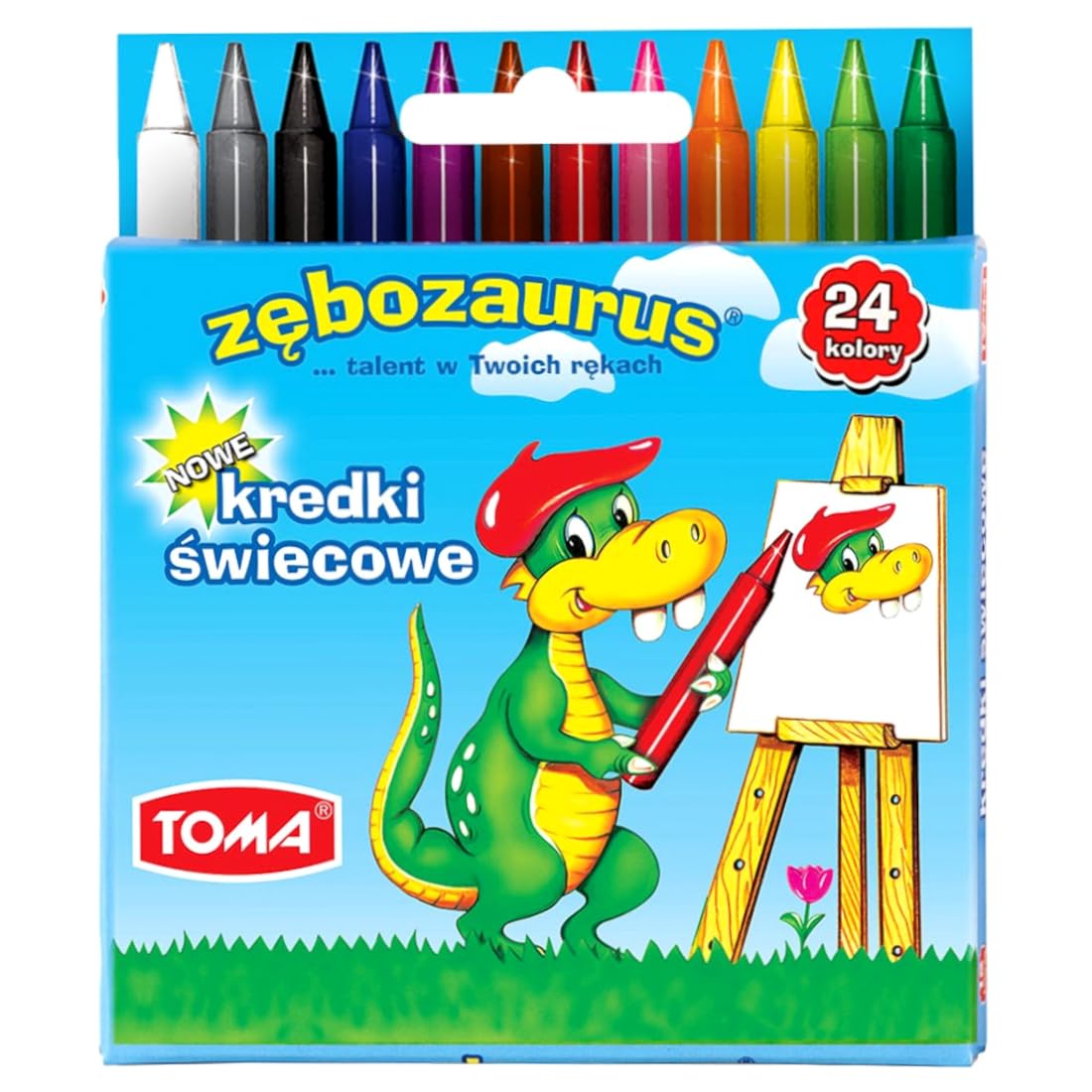 24 pcs Wax Crayons Set for Kids, Children Party, Colouring Art, 24 Bright and Vibrant Colours, Non-Toxic