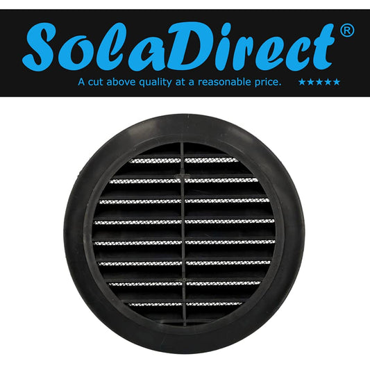 Black Circle Round Air Vent Fit 100 to 150 mm Round Ducting Ventilation Cover Supply Fly Net