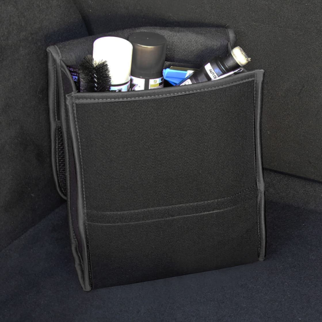 Car Boot Organiser Bag Anti Slip Foldable for Boot Storage Case Tool Bag Boot Tidy Bag, Suitable for All Vehicles, Grey Felt