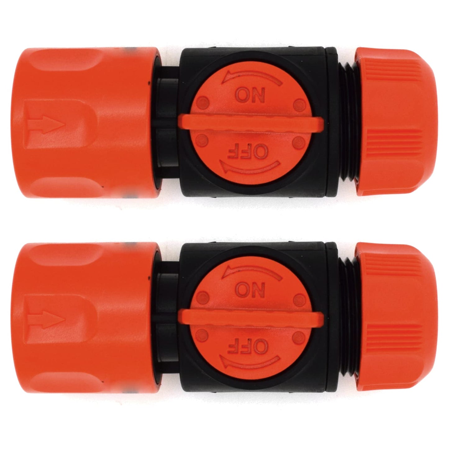 Female In-Line Hose Connector with Built-in Valve for Join Garden Hose Pipe Tube Male and Female Connector Extender (Pack of 2)