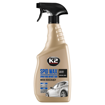 K2 Spid Wax 750ml Synthetic Spray Wax - Wet Drying Wax and Quick Detailer for Car Paint