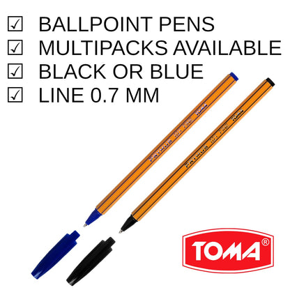 Ballpoint Pens, Smudge Free Ballpoint Pens, Fine Point 0.7 mm, Ideal for School, Office, Everyday Use (Blue, 10 Pens)