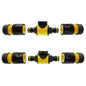 In-Line Shut-Off Valve for Join Garden Hose Pipe Tube, Double Male Connector Valve Extender & Hose Connectors (Yellow, Pack of 2)