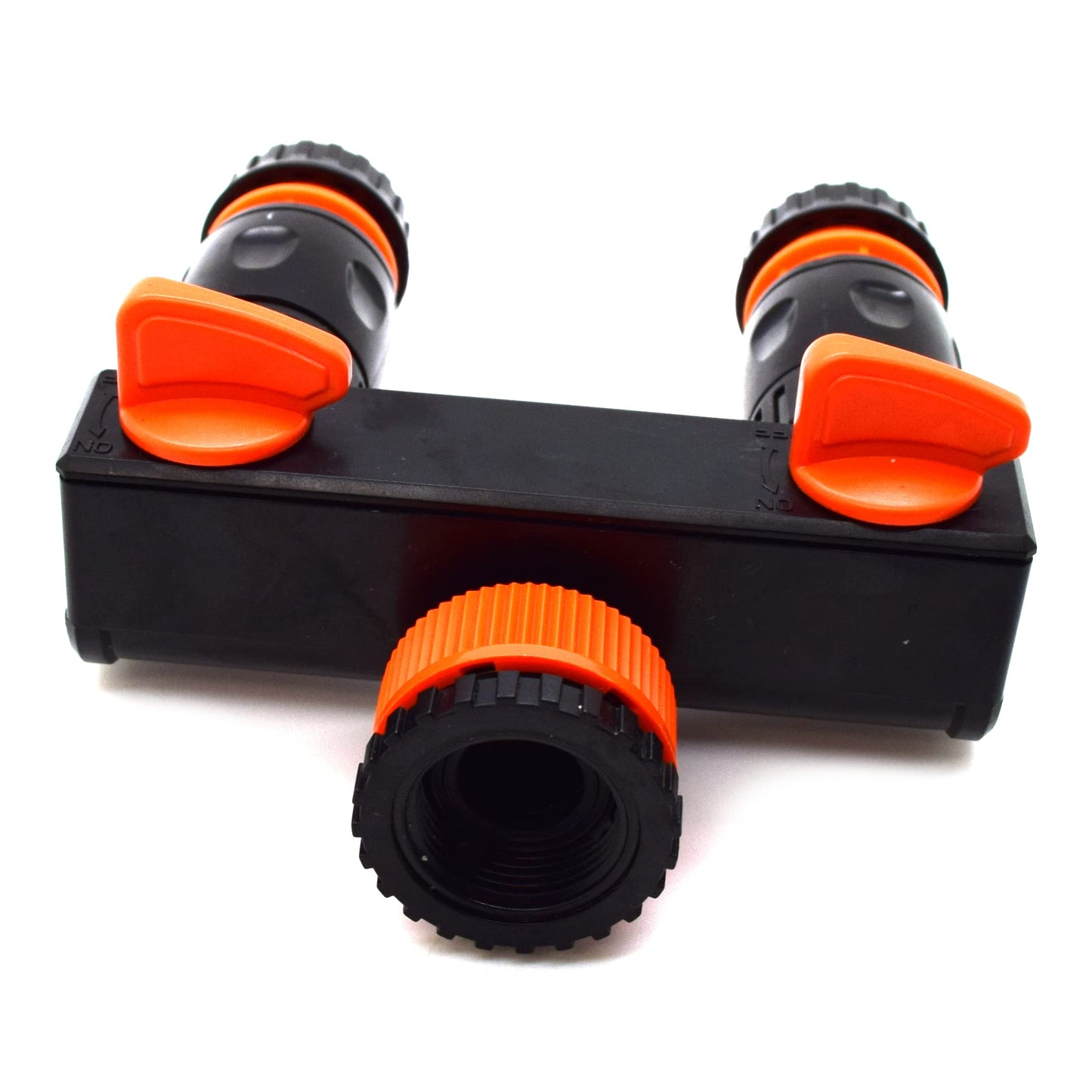 Two Way Tap Splitter for Garden Hose Pipe Irrigation System with Valves and 2 Matching 1/2" Hose Connectors
