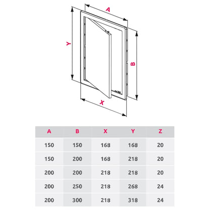 Black Access Panel, 200 mm x 300 mm Revision Door, Gas Water Electricity Service Inspection Hatch Cover, Tough and Durable ABS