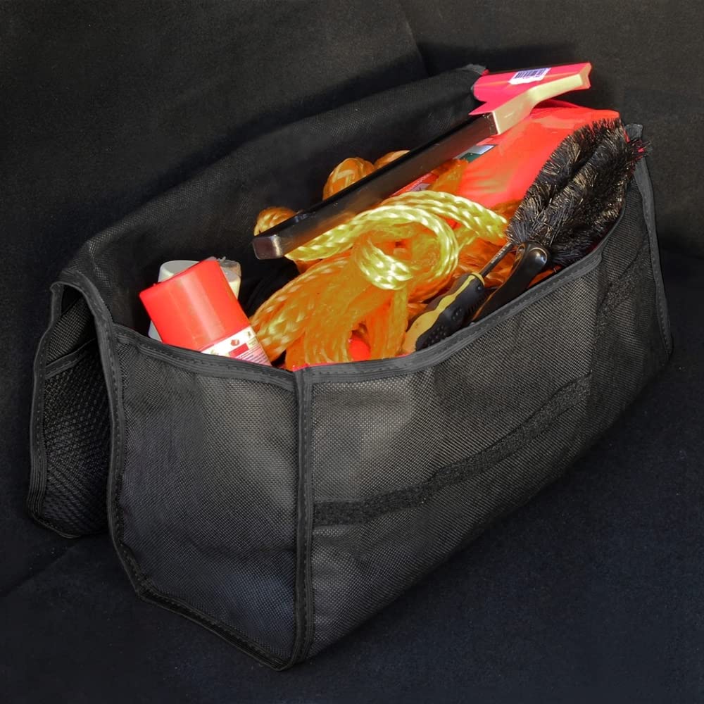 Car Boot Organiser Bag Anti Slip Foldable for Boot Storage Case Tool Bag Boot Tidy Bag, Suitable for All Vehicles, Black (Big)