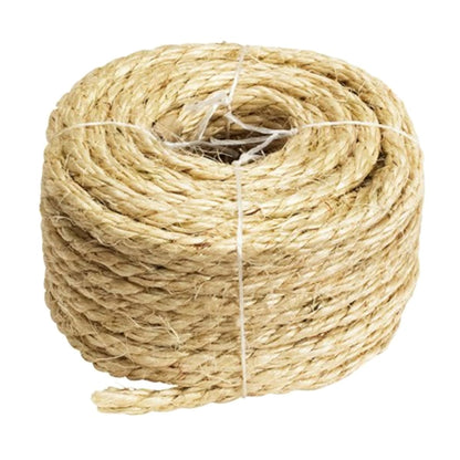 Sisal Rope for Cat Scratcher Cat Tree Repairing - 20 m / 65 ft of 10 mm Natural Sisal Rope for Scratching Post Tower Replacement