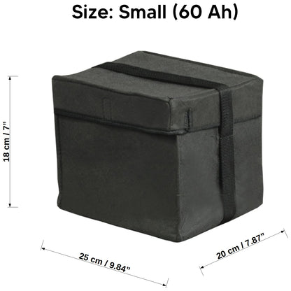 Car Battery Bag Pouch Cover Thermal Wrap Frost Protection Undersuit (Small, 25 x 20 x 18 cm / 9.84 x 7.87 x 7 in - 60 Ah)