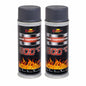 2 x 400 mL Grey Anthracite Heat-Resistant Enamel Paint Silicone-Based Up to 800 C - High Temperature Metal Coating