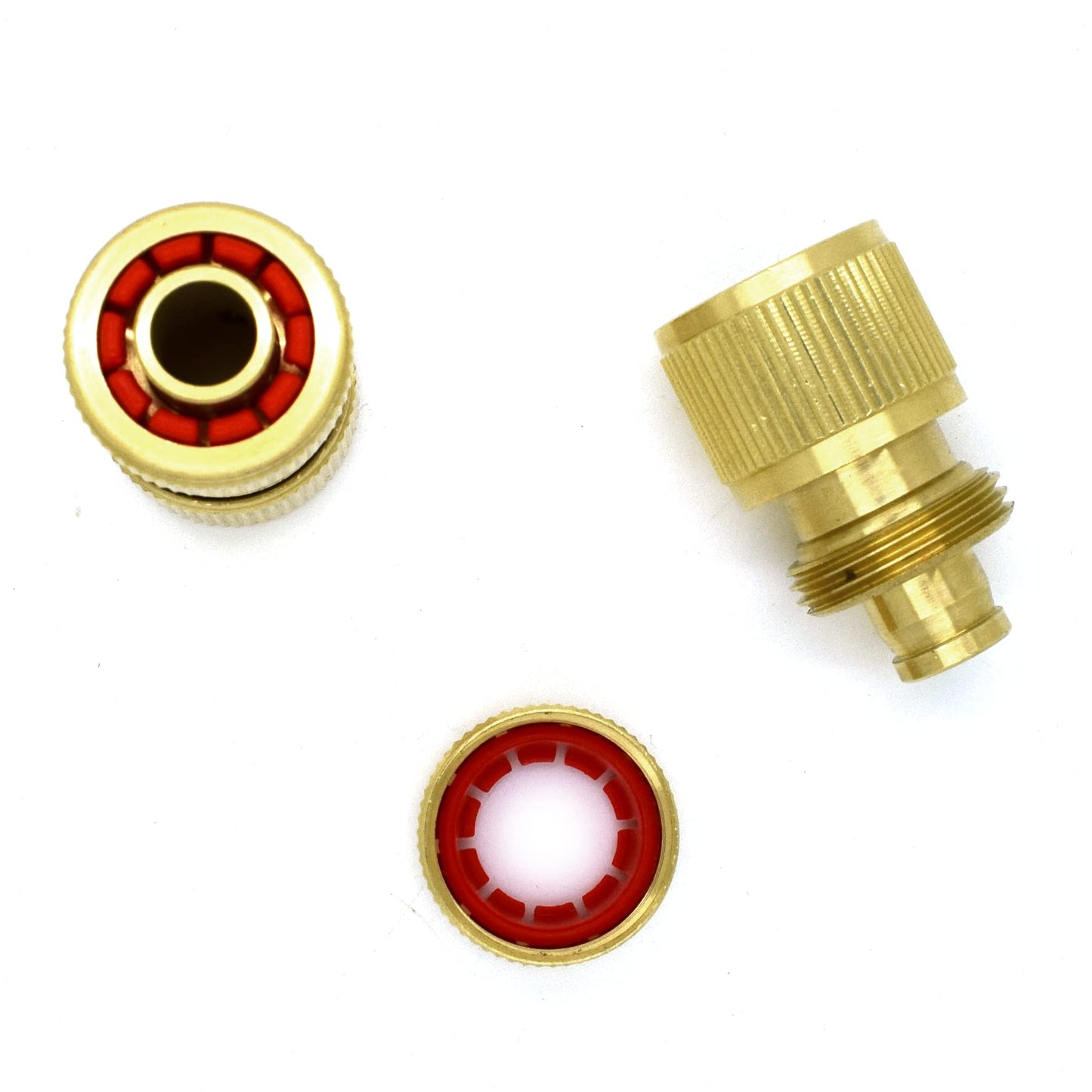2 pcs Brass Hose Connector Hose End Quick Connect Fitting 1/2" Hose Pipe Quick Connector for Gardening, Home Watering, Car Washing