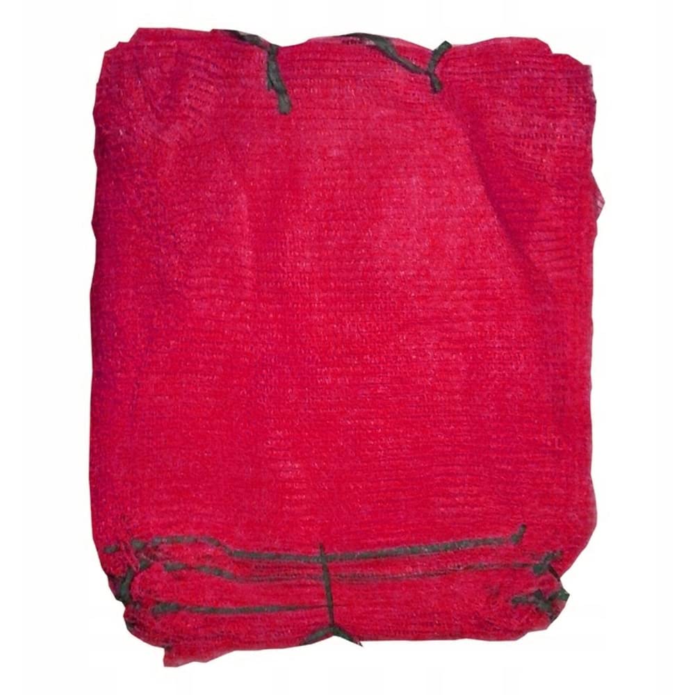 100 x Net Sacks 55 x 80 cm / 21.5 x 31.5" Max Load 30 Kg Non-Stretch with Drawstring, Raschel Bags, Mesh Sacks (Maroon)