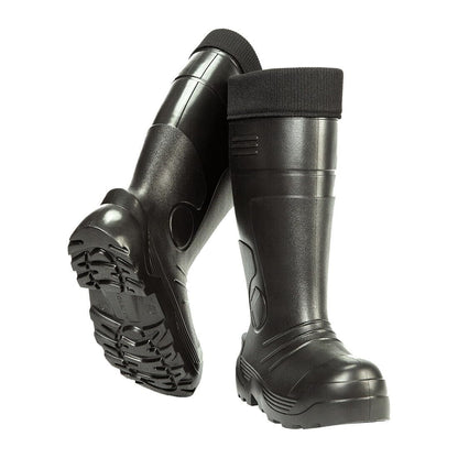 Black Men's Wellington Boots Fleece Lined Insulated Waterproof Wellies EVA (Size 10.5 UK / 45 EU)