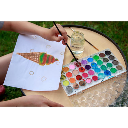 Watercolour Paint Set, 36 Vivid Colours in Case, Paintbrush Included, Ideal Watercolour Set for Artists, Amateur Hobbyists