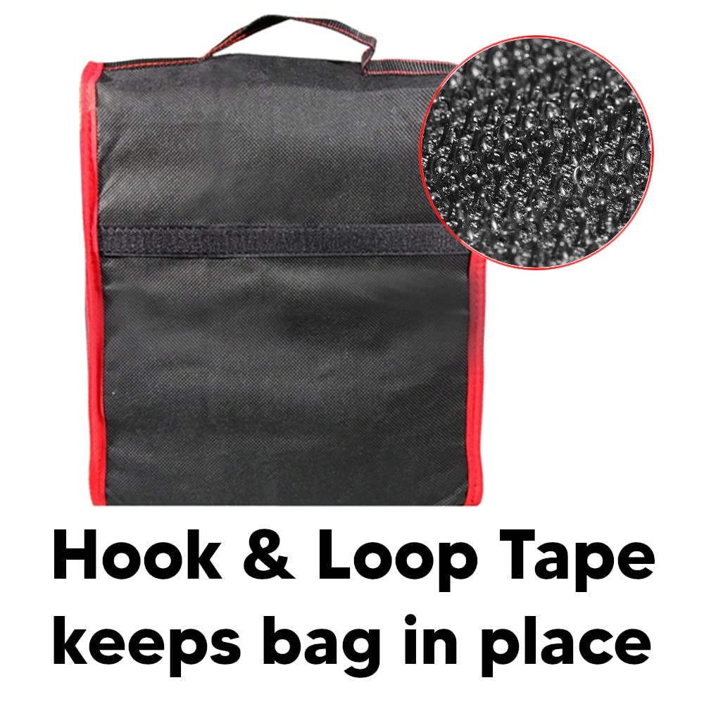 Car Boot Organiser Bag Anti Slip Foldable for Boot Storage Case Tool Bag Boot Tidy Bag, Suitable for All Vehicles, Black & Red (S)