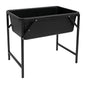 Dog Bath Tub 90L with Metal Stand and Drain Plug - Large Plastic Pet Bath Container with Foldable Raised Frame and Valve