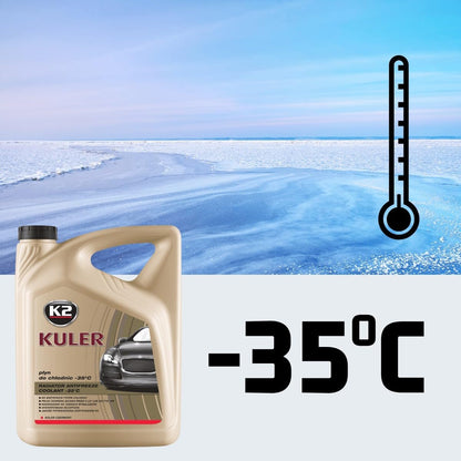 K2 Kuler Long Life 1L Ready Mixed Coolant -35 C Radiator Antifreeze Fluid for Car Cooling Systems